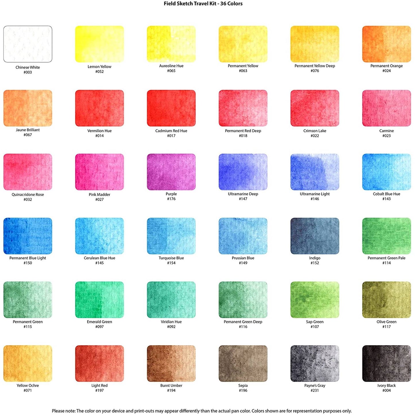 ESTOJO AQUARELA SAKURA KOI 36 CORES + PINCEL