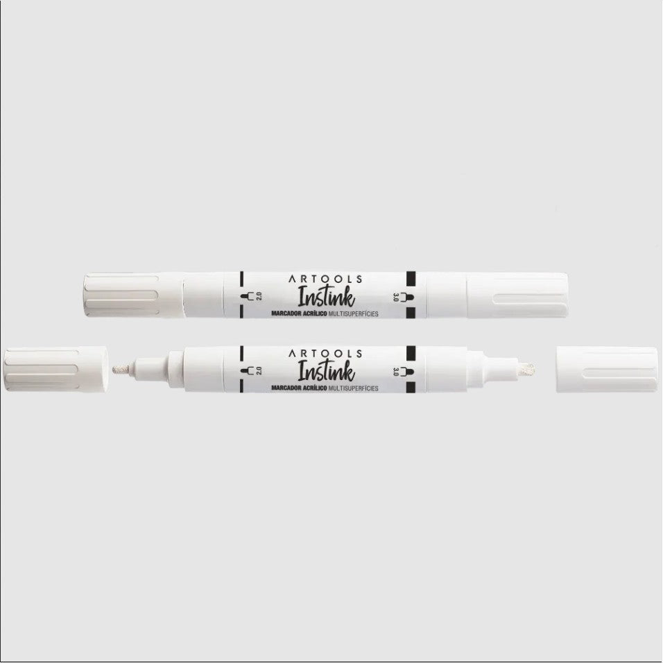 MARCADOR ARTOOLS INSTINK ACRILICO BRANCO PONTA DUPLA W01