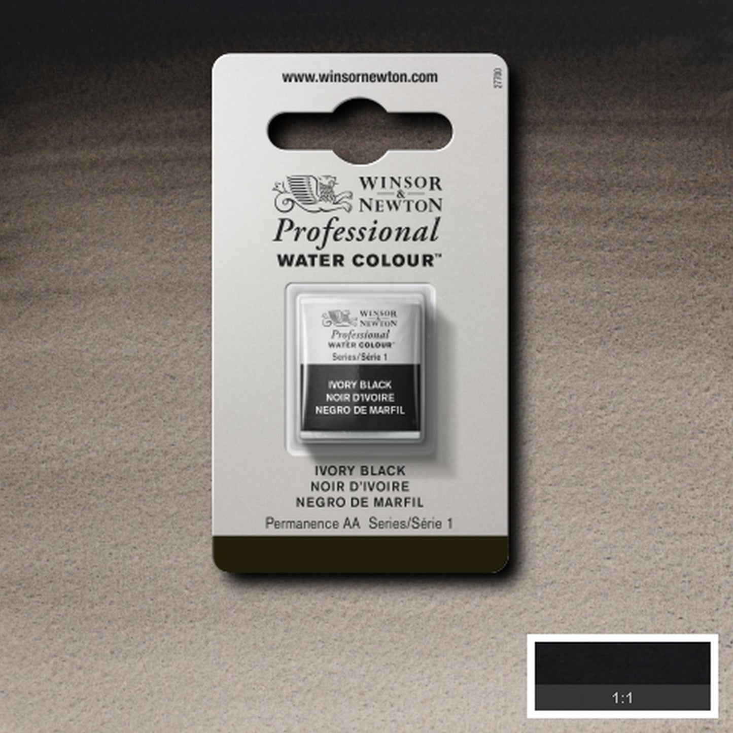 AQUARELA WINSOR NEWTON ARTISTS H PAN 331 IVORY BLACK S1