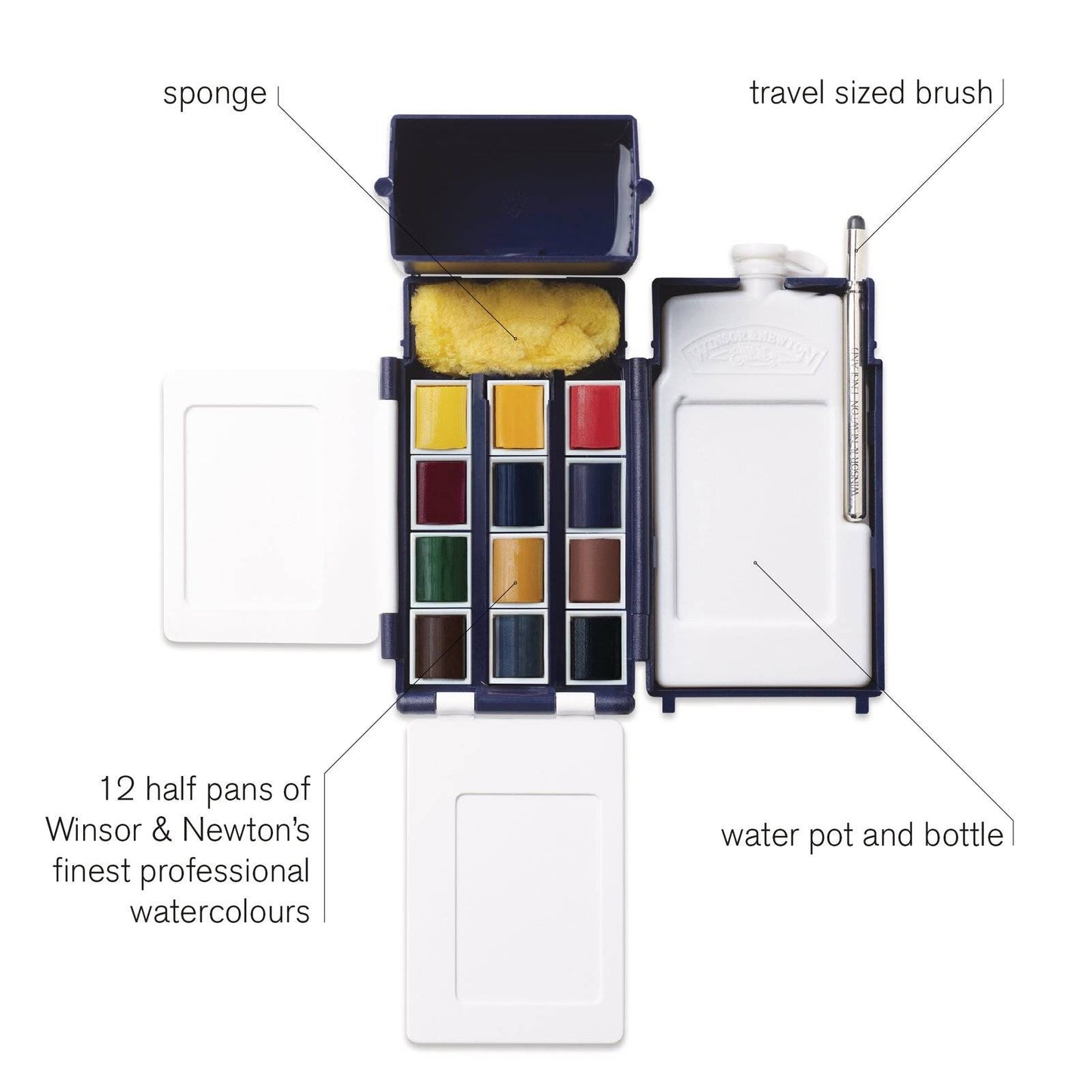 ESTOJO AQUARELA ARTISTS 12 HALF PAN + ACESS. FIELD BOX WINSO
