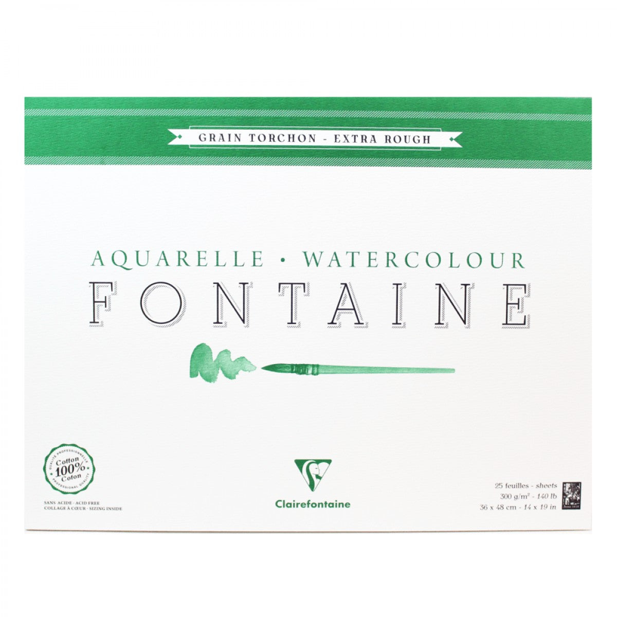 BLOCO CLAIREFONTAINE 100% COTTON ROUGH 300g/m2 36x48 25FLS 9