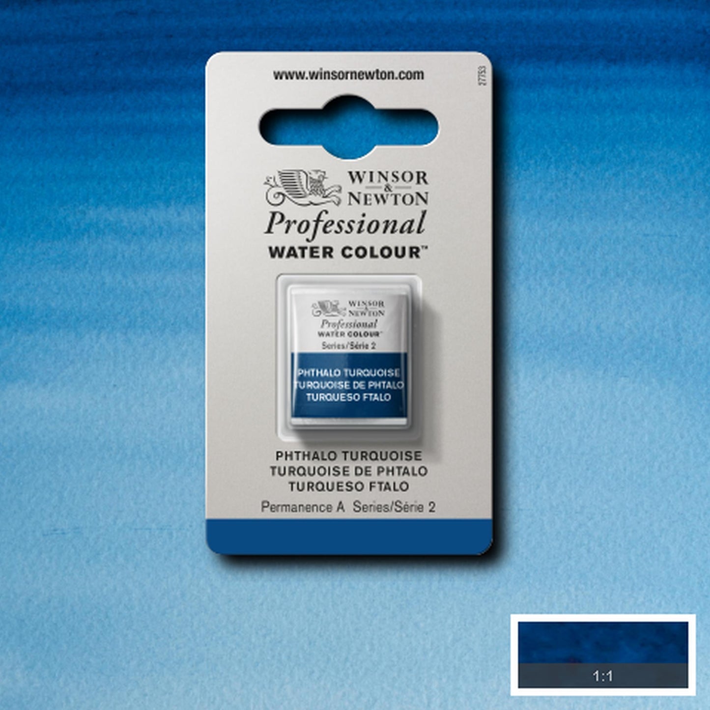 AQUARELA WINSOR NEWTON ARTISTS H PAN 526 PHTHALO TURQUOISE S2