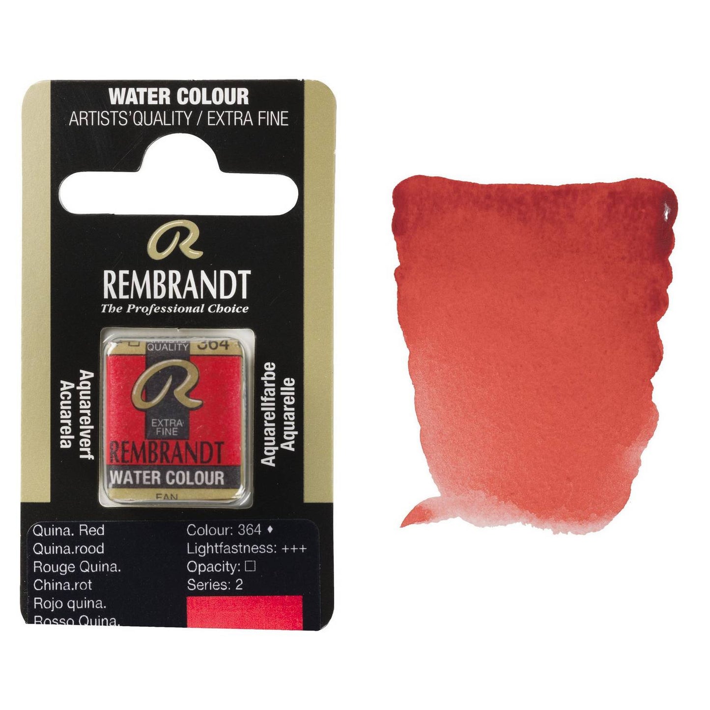 AQUARELA TALENS REMBRANDT HALF PAN 364 QUINACRIDONE RED S2