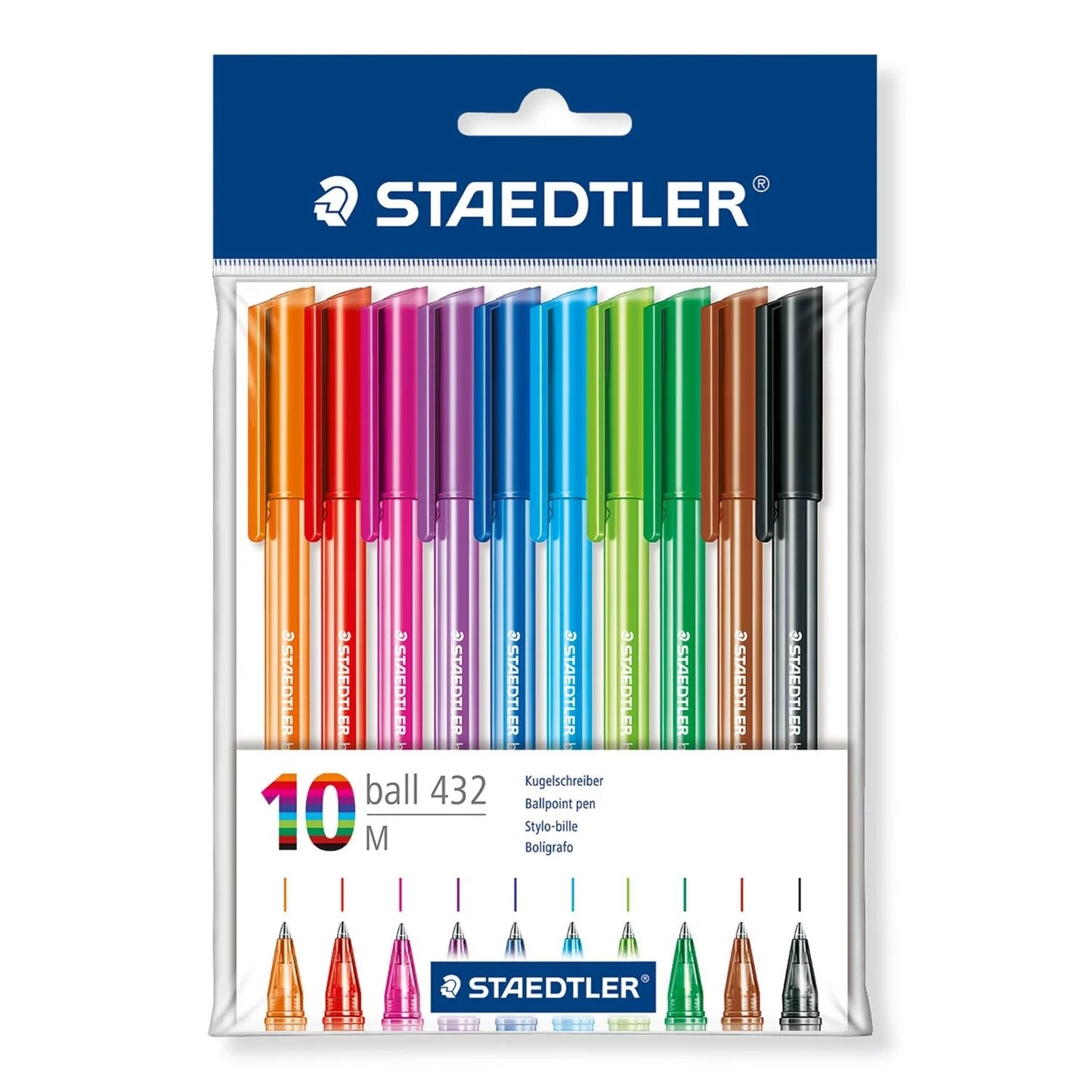 CANETA ESFEROGRAFICA STAEDTLER BALL 432 10 CORES