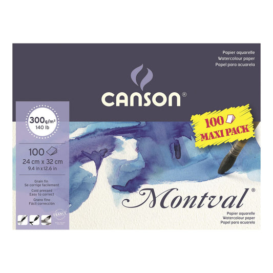 BLOCO CANSON MONTVAL A4+ (24X32) 300G/M2 JUMBO 100FLS MAXI P