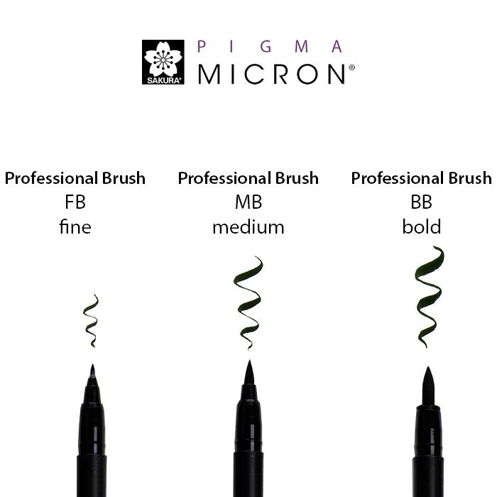 CANETA SAKURA PIGMA BRUSH PROFESSIONAL FINO FB PRETO