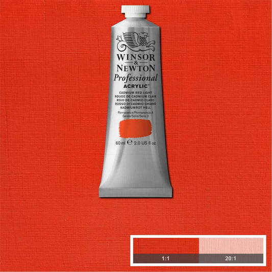 ACRILICA WINSOR NEWTON PROFISSIONAL 60ML 460 CADMIUM RED LIGHT ROW S3