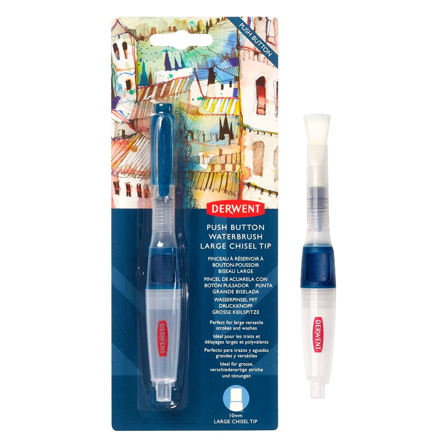 PINCEL DERWENT C/ RESERVATORIO PUSH BUTTON LARGE CHISEL