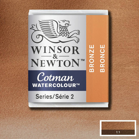 AQUARELA WINSOR NEWTON COTMAN HALF PAN 058 BRONZE METAL