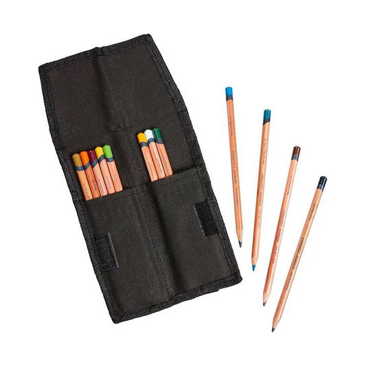 ESTOJO P/ LAPIS DERWENT POCKET PRETO P/ 12 UNIDADES