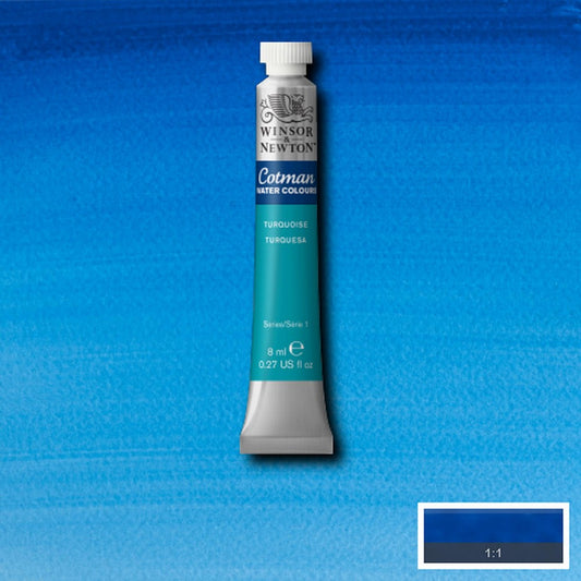 AQUARELA WINSOR NEWTON COTMAN 654 TURQUOISE 08ml