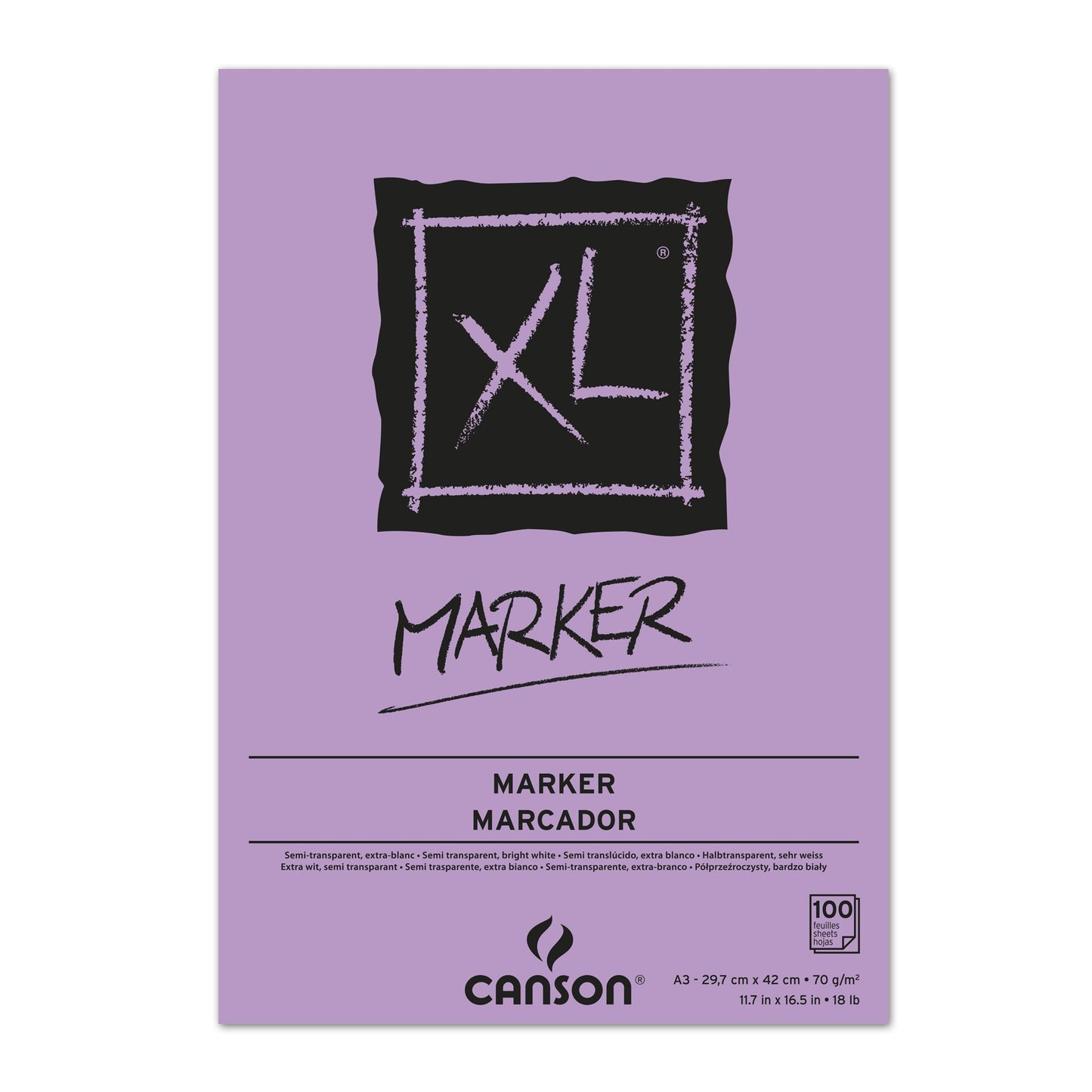 BLOCO CANSON XL MARKER 70g/m2 A3 100 FOLHAS