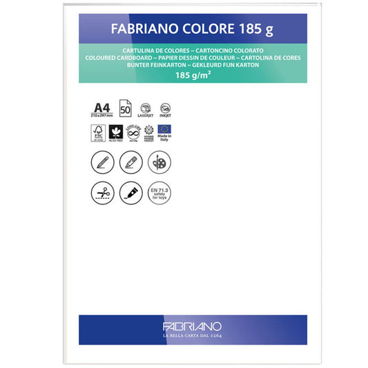PAPEL FABRIANO COLORE 401 BRANCO A4 185G C/10 UNI