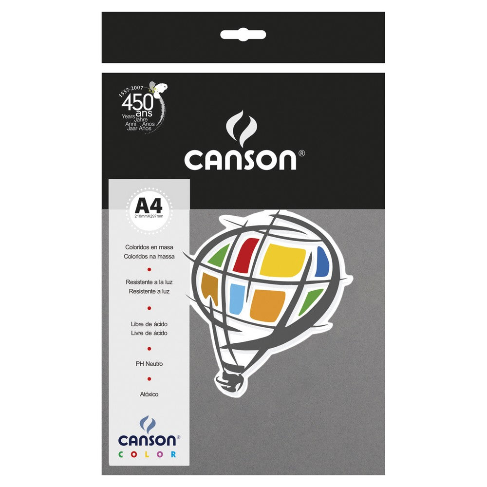 PAPEL CANSON COLOR 120G/M2 CINZA ESCURO A4