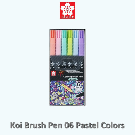 CANETA SAKURA KOI COLORING BRUSH C/ 06 PASTEL COLORS