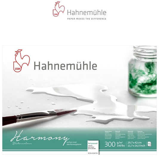 BLOCO HAHNEMUHLE HARMONY 300g/m2 SATINE 29,7x42 12FOLHAS