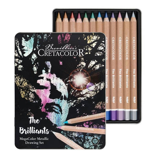 ESTOJO LAPIS COR CRETACOLOR MEGACOLOR THE BRILLIANTS 12 CORES