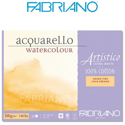 BLOCO FABRIANO ARTISTICO G. FINA E. WHITE 300g 23X30,5cm 20F