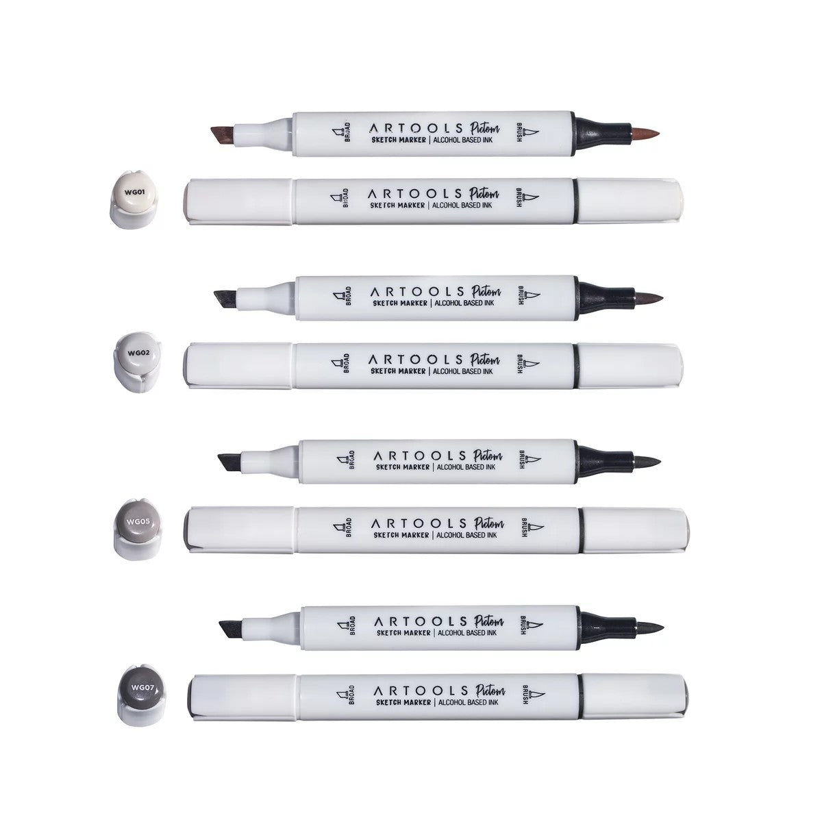 ESTOJO MARCADOR ARTOOLS PICTOM DUPLO C/ 04 CINZAS QUENTES