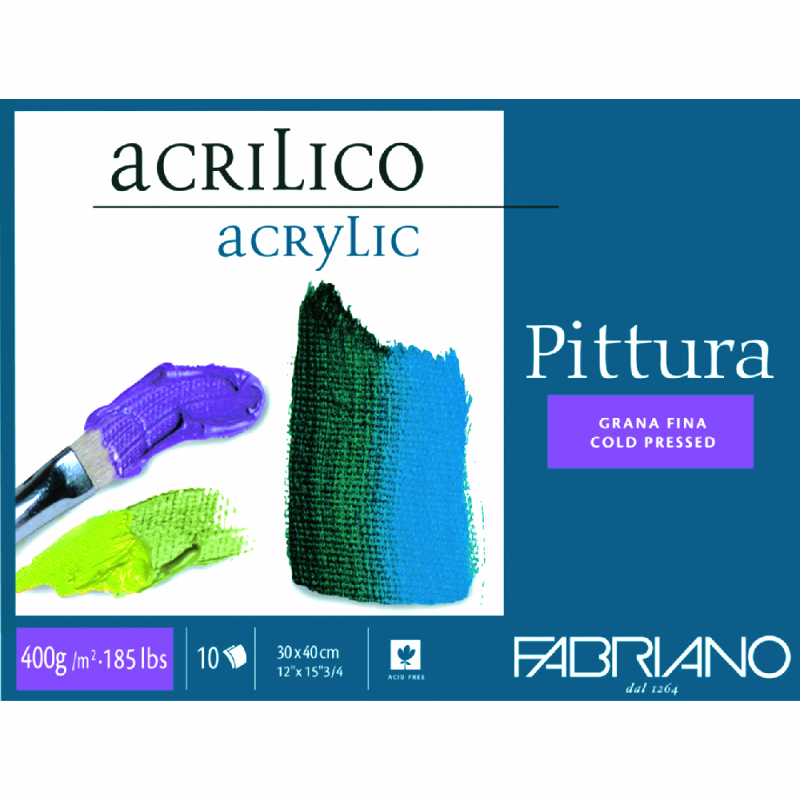 BLOCO FABRIANO PITTURA 400g/m2 30X40 10 FOLHAS