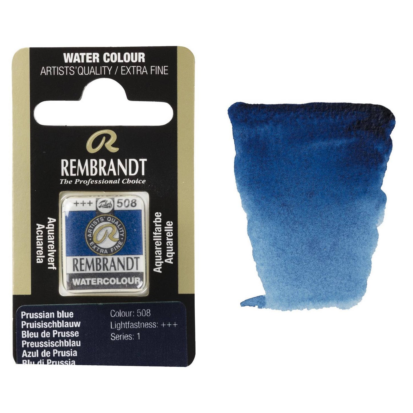 AQUARELA TALENS REMBRANDT HALF PAN 508 PRUSSIAN BLUE S1