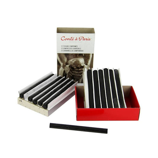 ESTOJO CARVAO CONTE FUSAIN COMPRIMIDO ESTOJO C/ 12 SORTIDOS