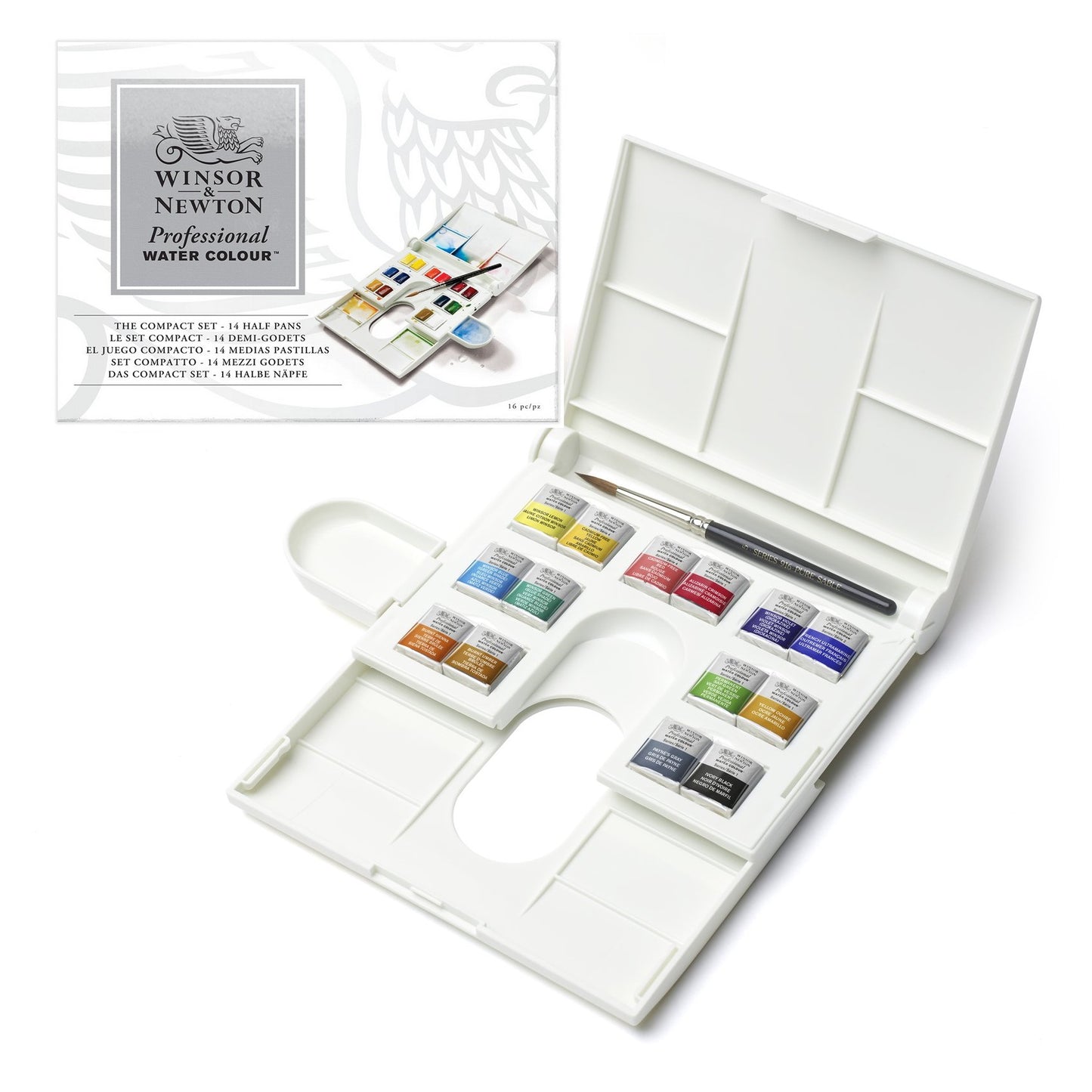 ESTOJO AQUARELA ARTISTS 14 HALF PAN+PINCEL 049 COMPACT SET W