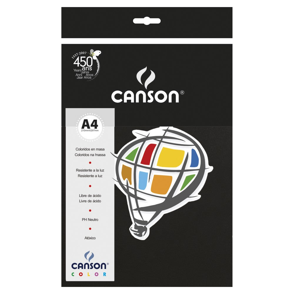 PAPEL CANSON COLOR 120G/M2 PRETO A4