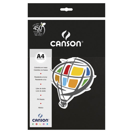 PAPEL CANSON COLOR 120G/M2 PRETO A4