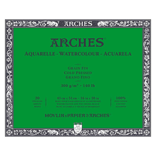 BLOCO ARCHES FIN (COLD PRESS) 300G/M2 41x51 20 FOLHAS