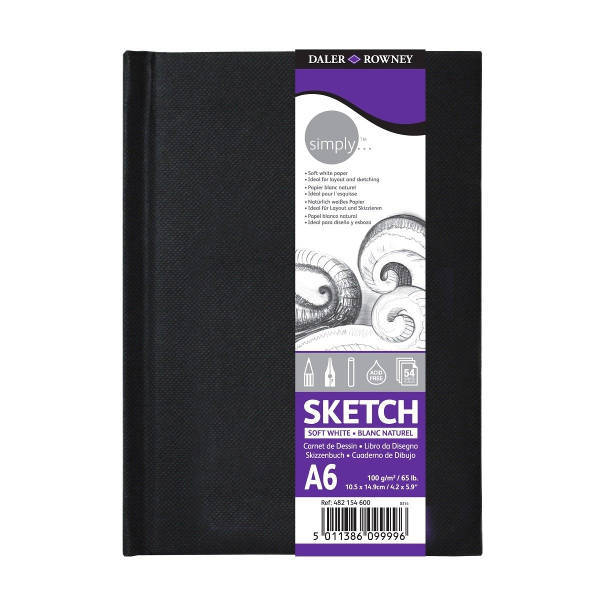 SKETCH BOOK DALER ROWNEY SIMPLY A6 10,5X14,9CM 100G/M2 54FL