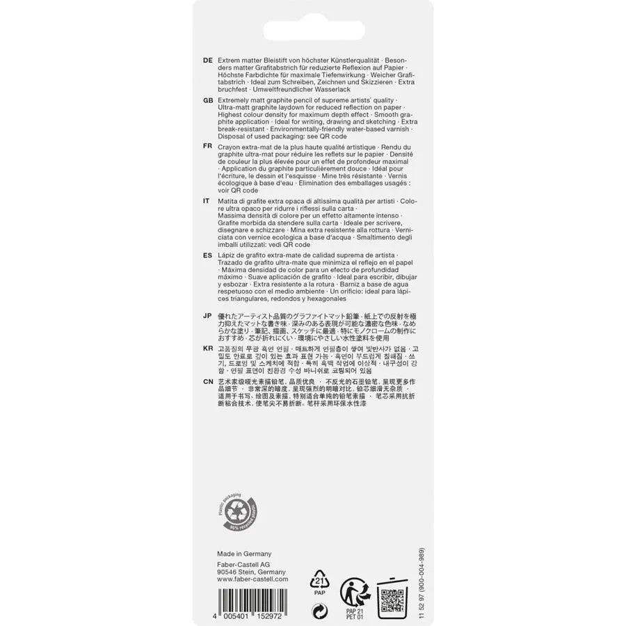 ESTOJO LAPIS GRADUADO FABER PITT MATT (10B-12B-14B) + ACESSORIOS