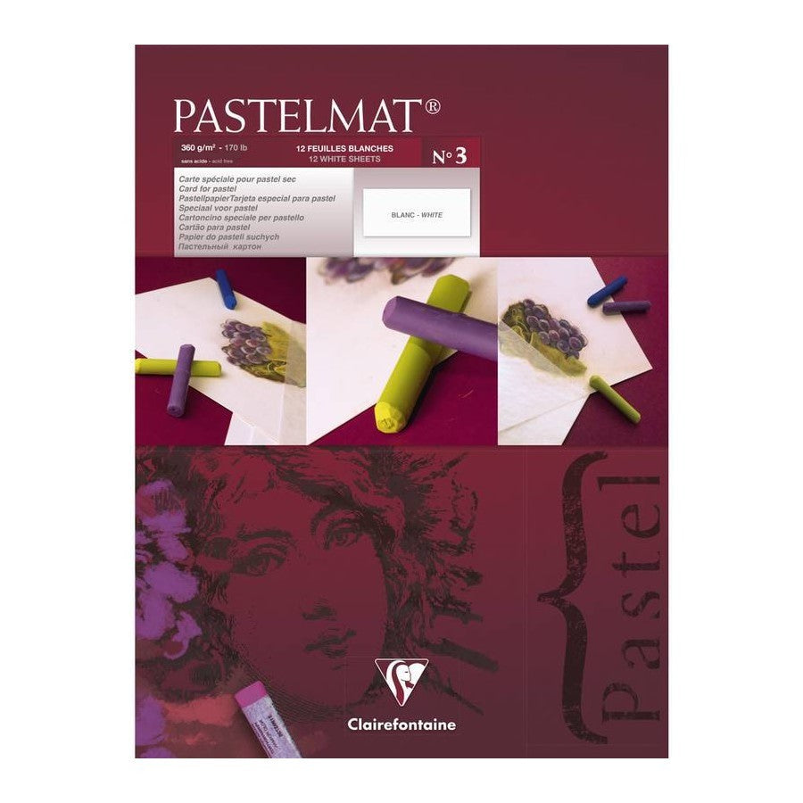 BLOCO CLAIREFONTAINE PASTELMAT 3 360G/M2 24x30 12 FOLHAS BRANCAS