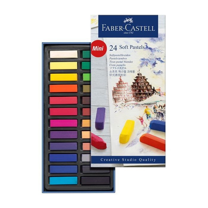 PASTEL SECO CARRE FABER CASTELL CREATIVE 24 CORES HALF STICK