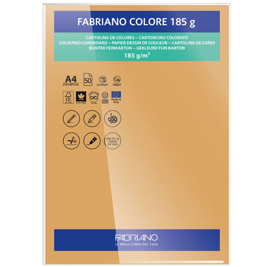 PAPEL FABRIANO COLORE 425 AVANA A4 185G C/10 UNI