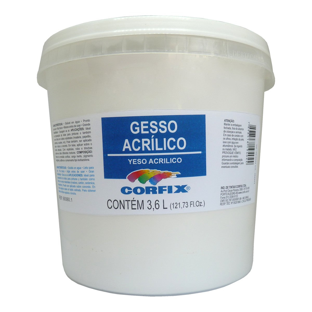 GESSO ACRILICO CORFIX BRANCO 3600ml