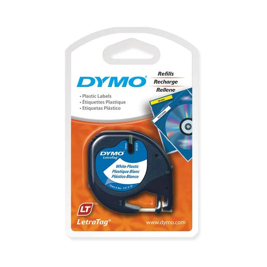 FITA POLYESTER P/ ROTULADOR DYMO LETRATAG LT100T 12MMX4M BRANCA
