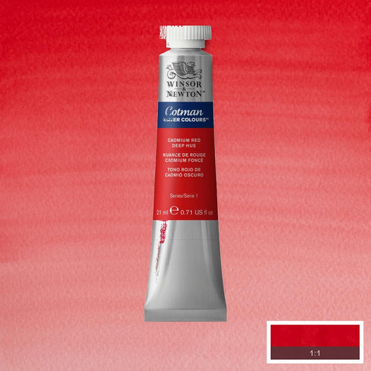 AQUARELA WINSOR NEWTON COTMAN 098 CADMIUM RED DEEP 21ml