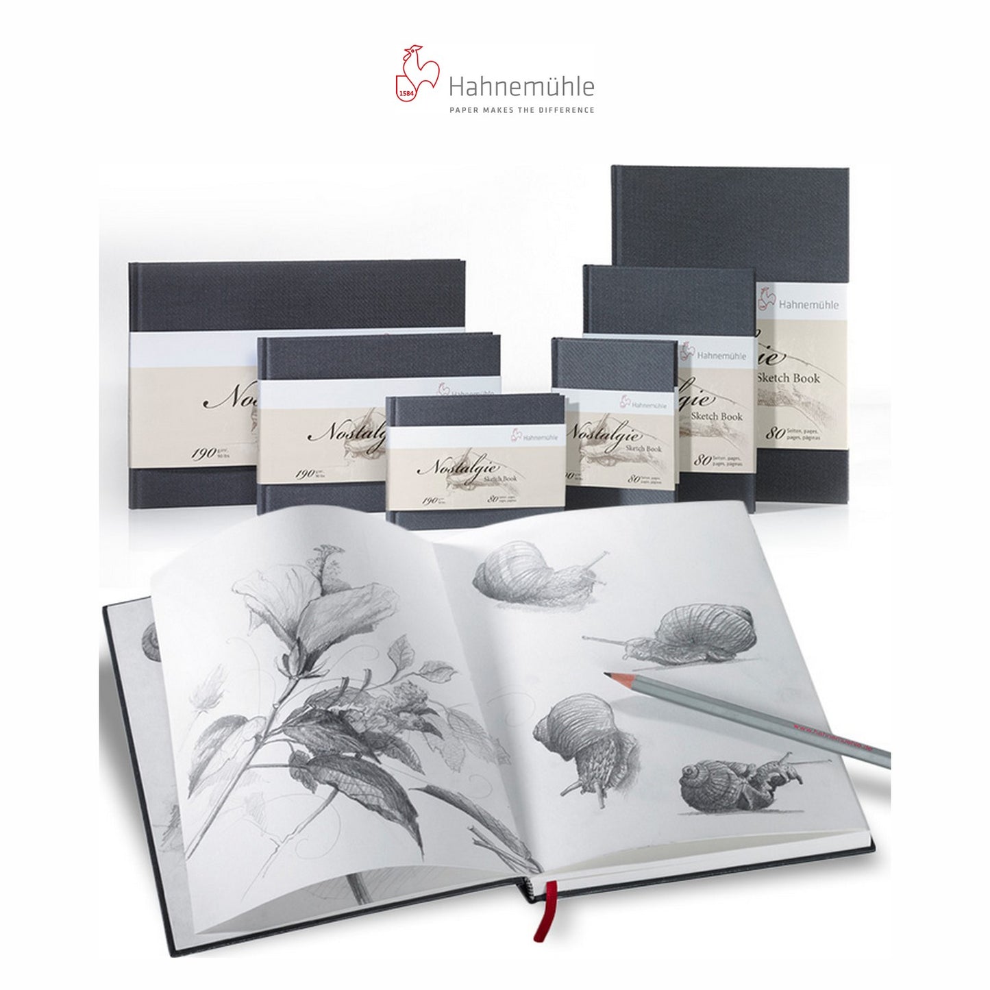 SKETCH BOOK HAHNEMUHLE NOSTALGIE A4 190g/m2 40 FLS PORTRAIT