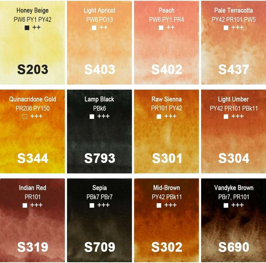 AQUARELA PHOENIX AUREOU 12 CORES PASTILHA SKIN TONES PW12SM T-101