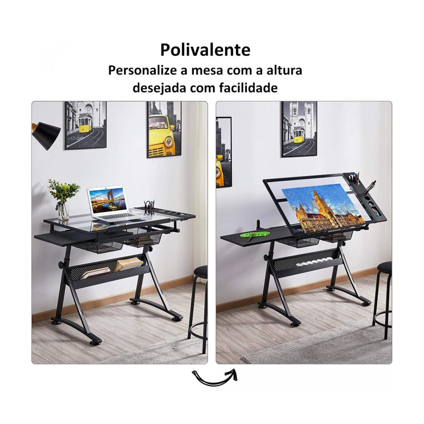 MESA DE DESENHO DRAWING TABLE SINOART BOARD GLASS C/ BANQUET