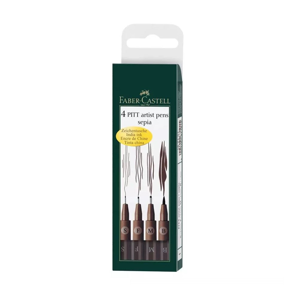 CANETA FABER CASTELL PITT 04 ARTIST PENS SEPIA (S, F,M,B)