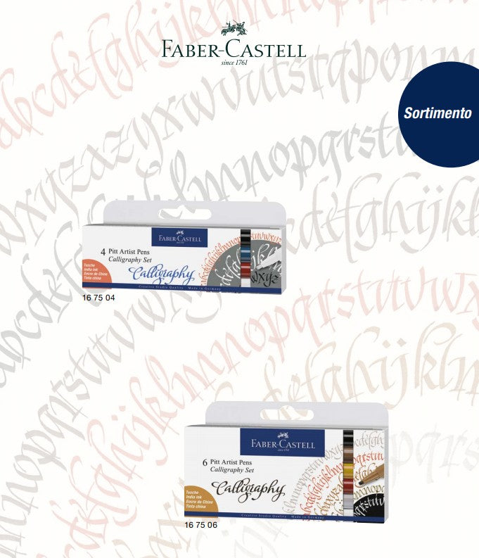 CANETA FABER CASTELL PITT 06 ARTIST PENS CALLIGRAPHY SET