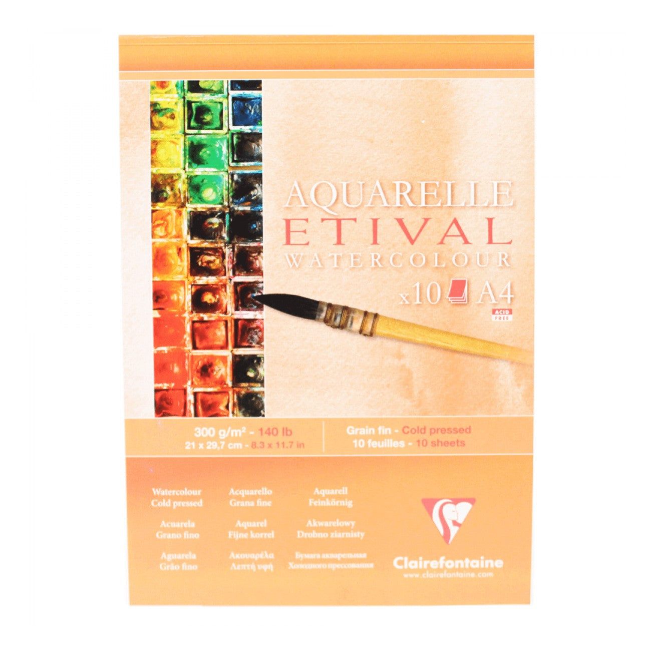 BLOCO CLAIREFONTAINE ETIVAL 300g/m2 A4 COLD P 10FLS 96305C