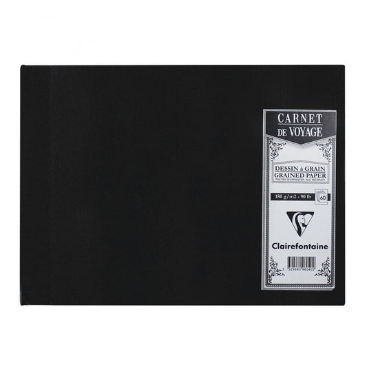 BLOCO CLAIREFONTAINE CARNET VOYAGE A5 180g DESSIN 60FLS BLAC