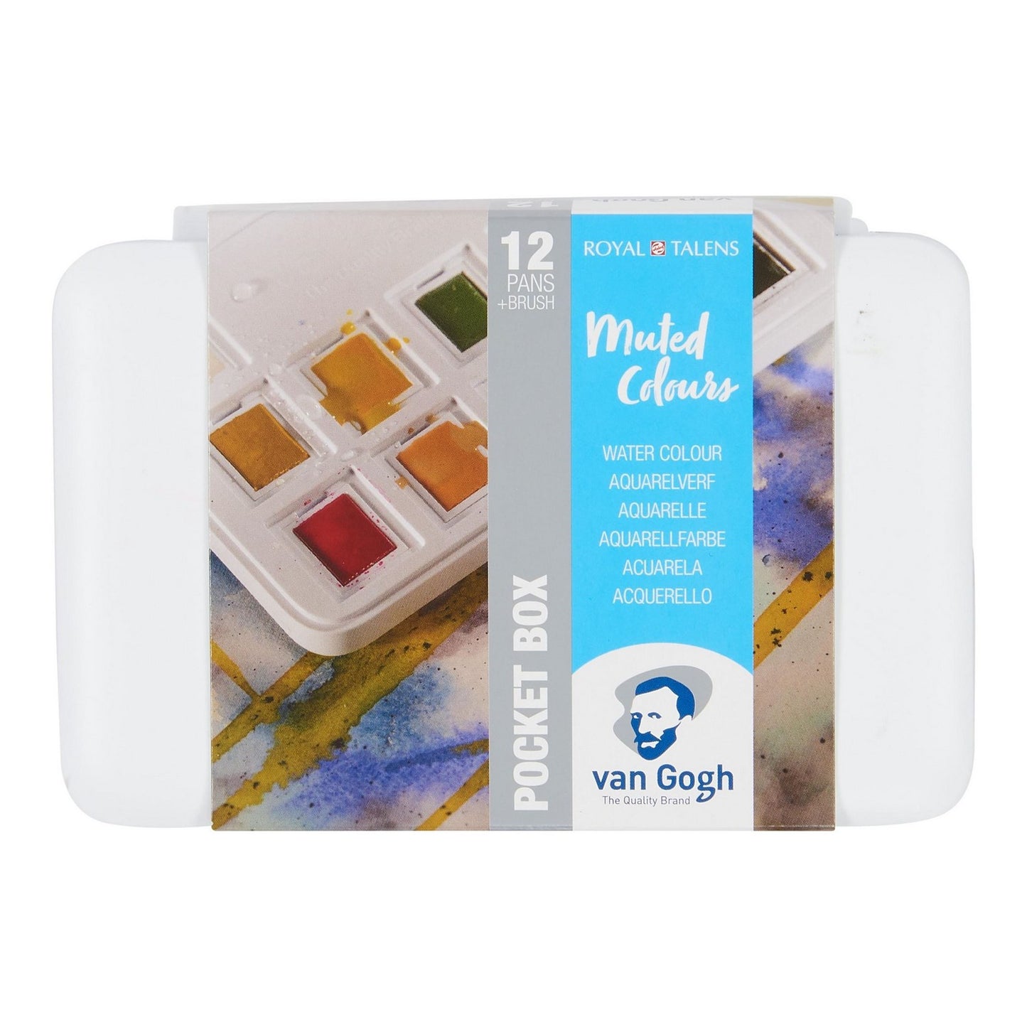 ESTOJO AQUARELA TALENS VAN GOGH 12 HALF PAN MUTED COLORS