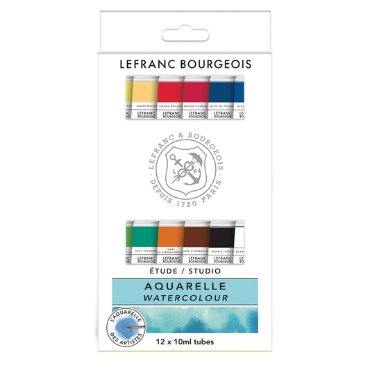 ESTOJO AQUARELA LEFRANC 12 TUBOS 10ML 301448