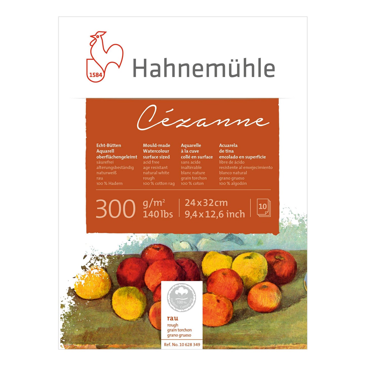 BLOCO HAHNEMUHLE CEZANNE ROUGH 24x32 300g/m2 COTTON 10 FLS
