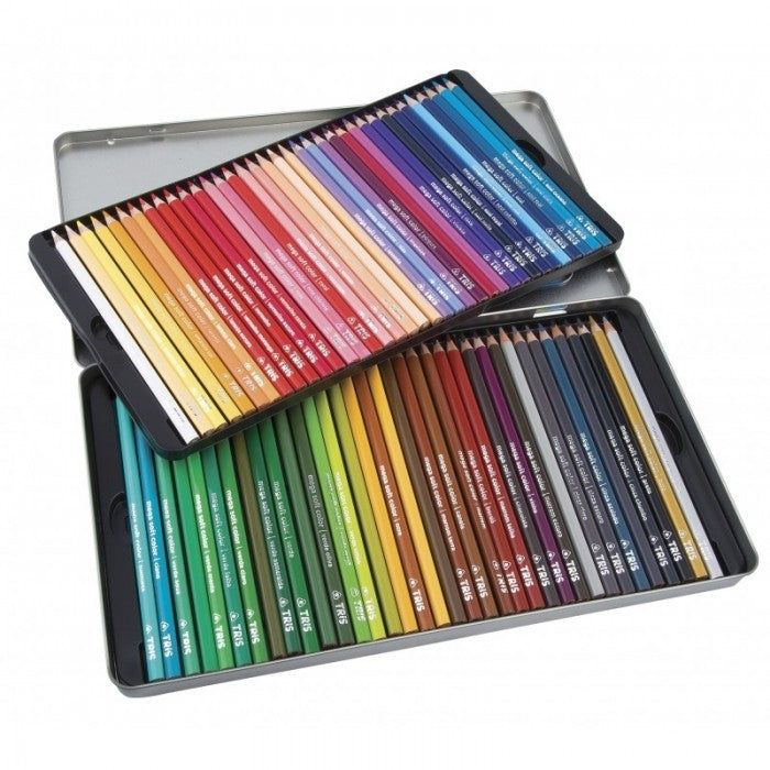 LAPIS COR TRIS MEGA SOFT 72 CORES ESTOJO METAL