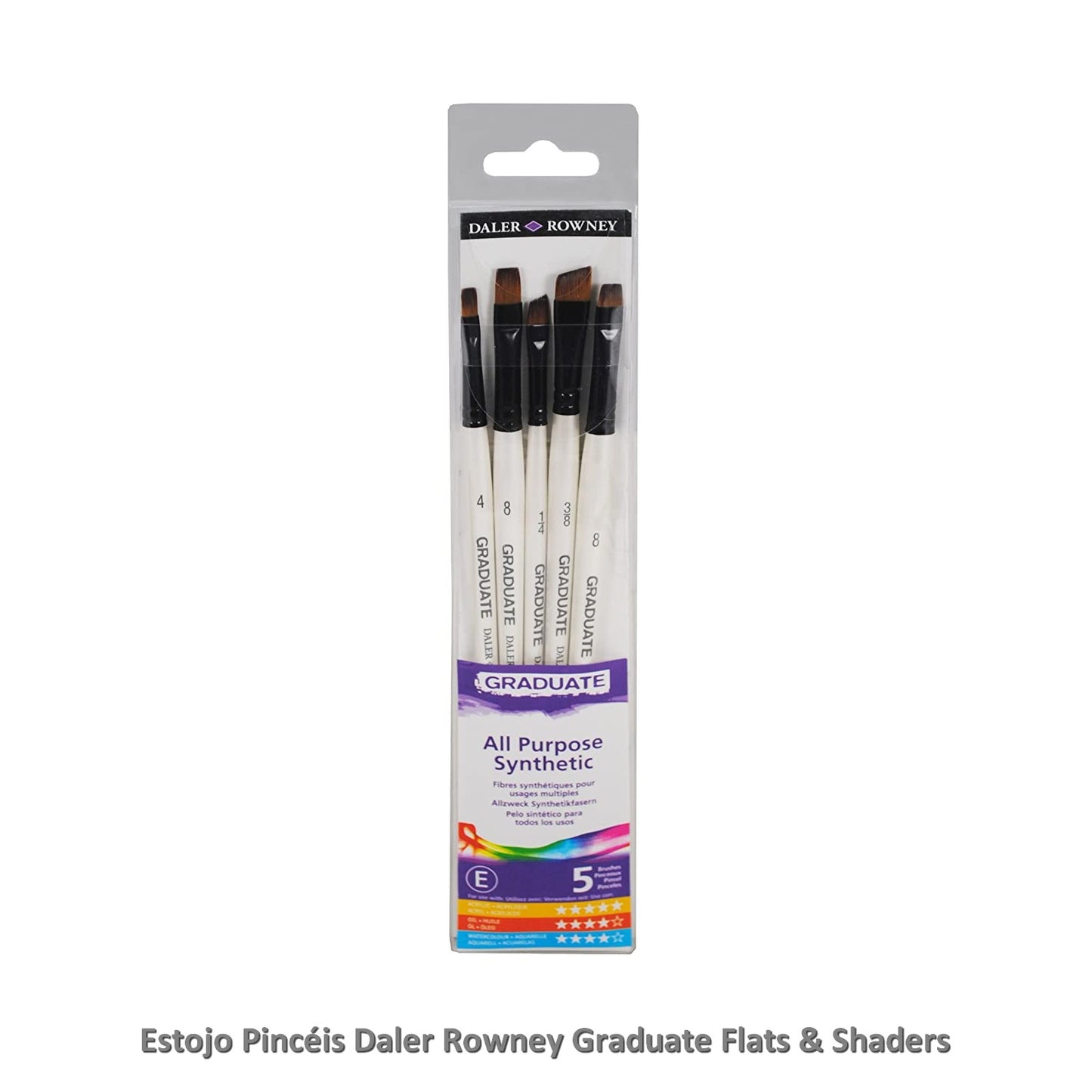 ESTOJO PINCEIS DALER ROWNEY GRADUATE FLATS & SHADERS SET C/ 05